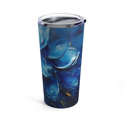 Abstract Wallpaper Tumbler: Immersive Floral Beauty with Blue Orchid Motif