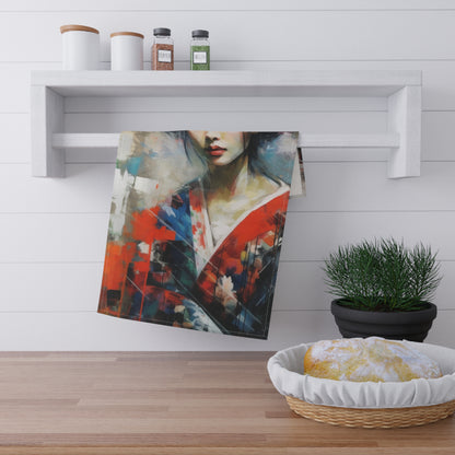 Kitchen Towel with Geisha Art: Japanese Artistic Flair