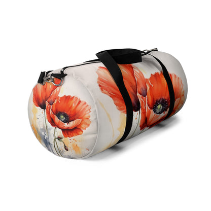 Whimsical Poppy Flower Watercolor Duffel Bag: An Artistic Delight