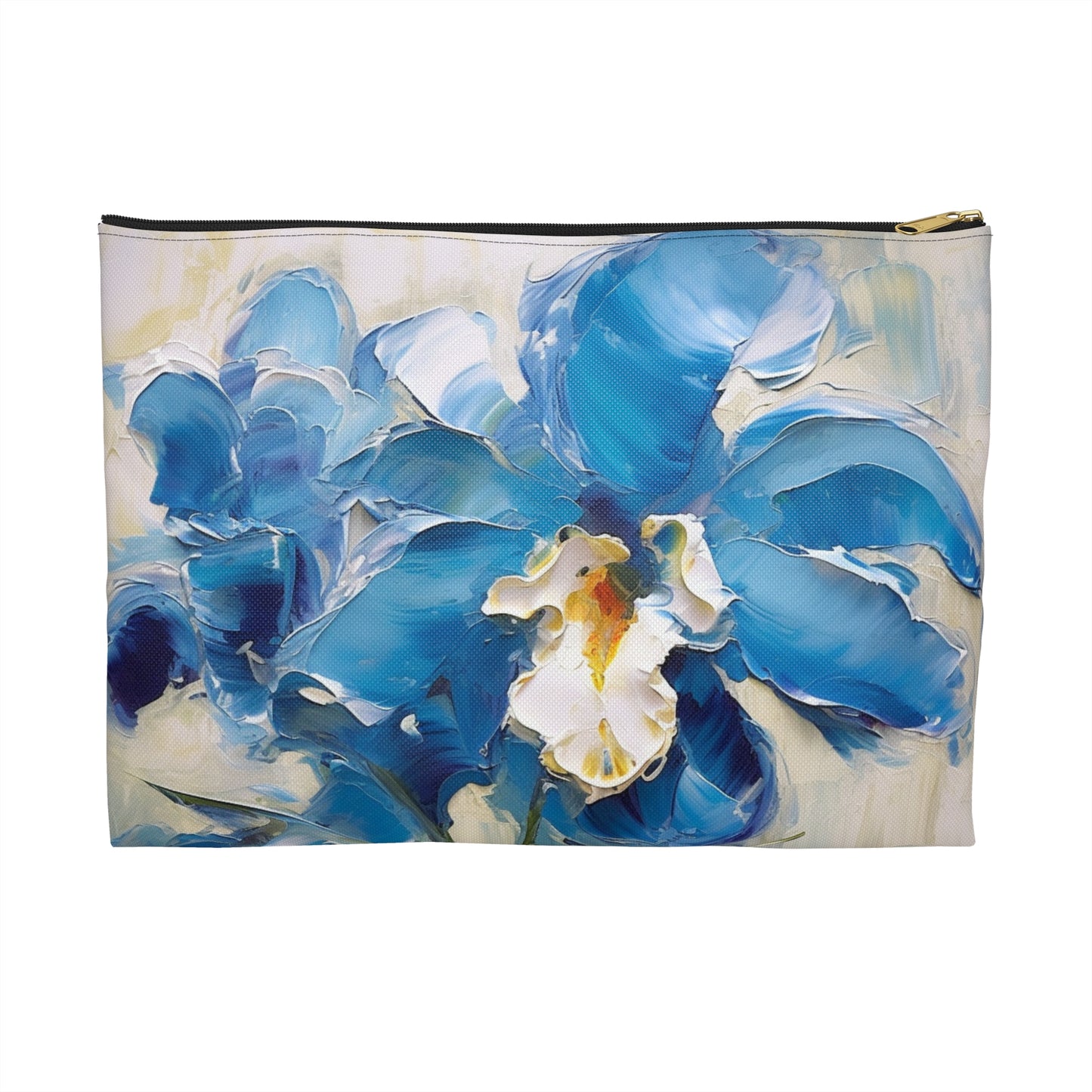 Embrace Artistic Expression with Blue Orchid Abstract Painting Accessory Pouch