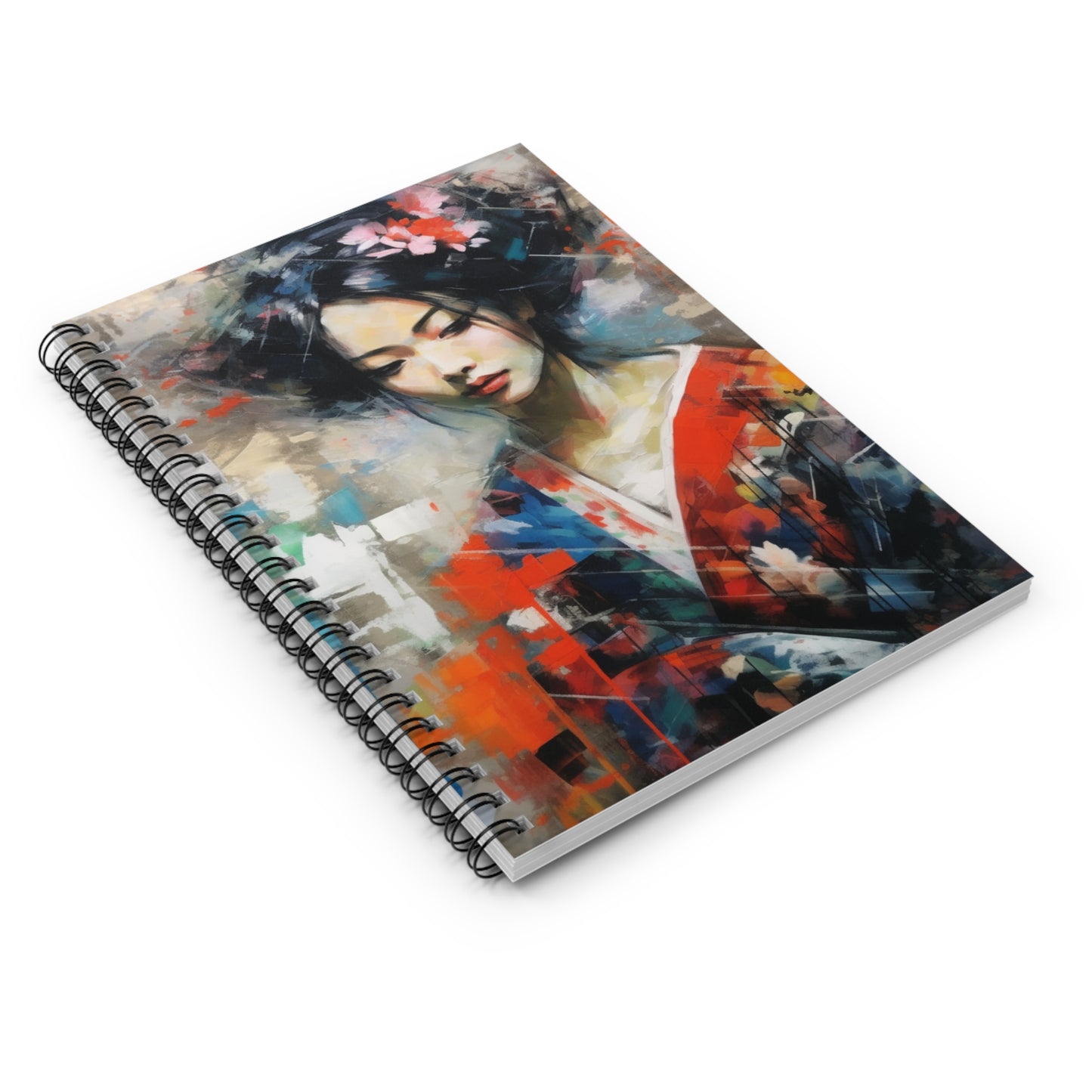 Spiral Notebook with Geisha Art