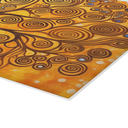 The Tree of Life Glass Cutting Board: A Modern Art Tribute to Gustav Klimt