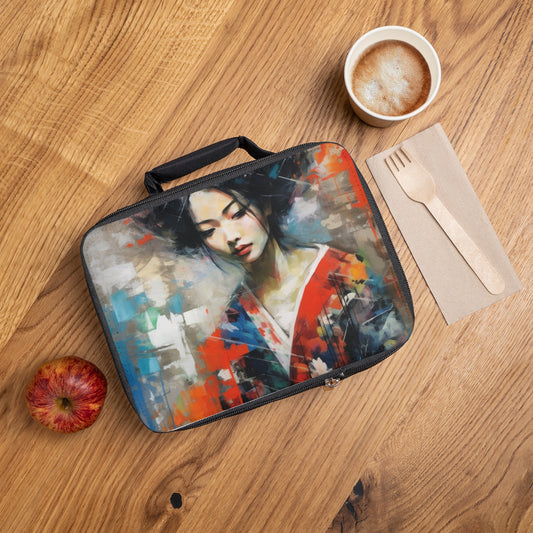Lunch Bag with Geisha Art: Japanese Artistic Flair
