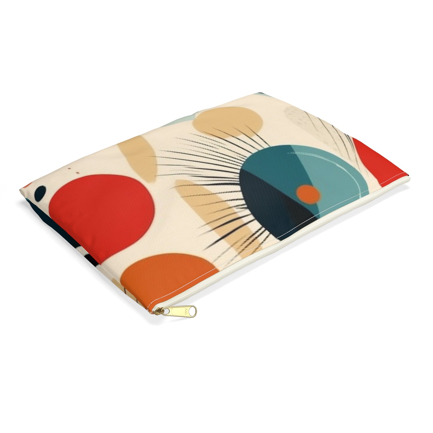 Abstract Elegance: Midcentury Modern Accessory Pouch with Modern Abstract Art and Vintage Fashion