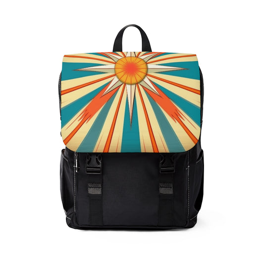 Fashion-forward and Functional: Unisex Casual Shoulder Backpack blending Starburst Candy Colors and Vintage Fashion