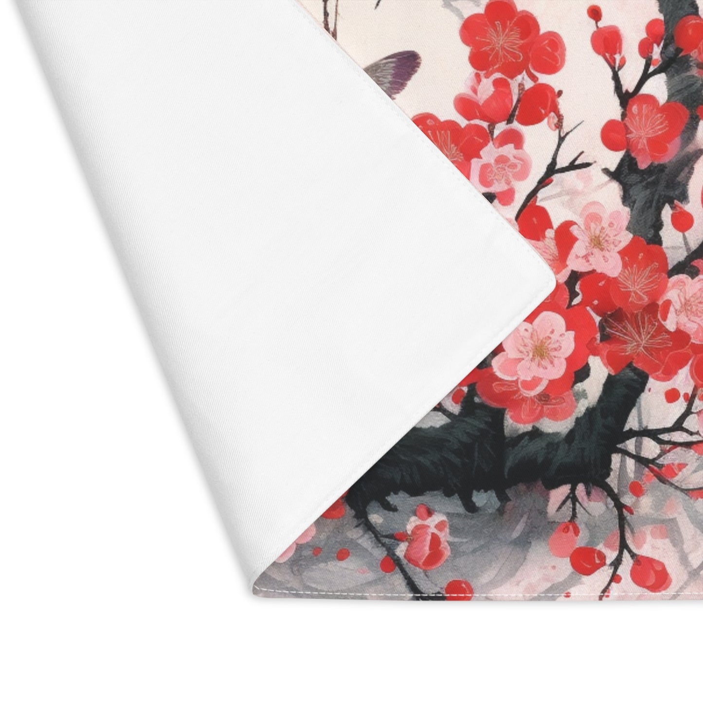 Cherry Blossom Delight: Placemat Adorned with Intricate Flower Drawings and Artistry