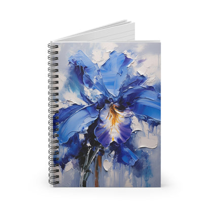 Blue Orchid Serenity: Abstract Oil Paintings Spiral Notebook Ruled Collection