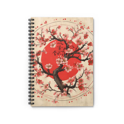 Nature's Brushstrokes: Spiral Notebook Featuring Captivating Cherry Blossom Drawings