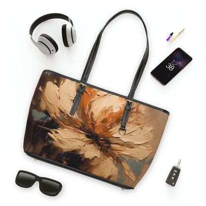 Artistic Fusion: PU Leather Shoulder Bag Infused with Tan Hua-Inspired Abstract Art