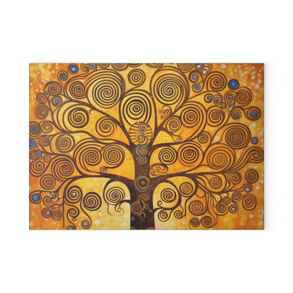 The Tree of Life Glass Cutting Board: A Modern Art Tribute to Gustav Klimt