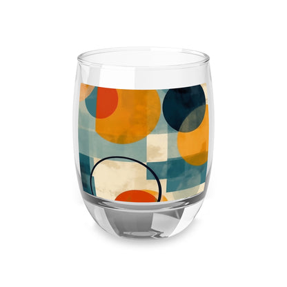 Geometric Whiskey Glasses with Abstract Expression