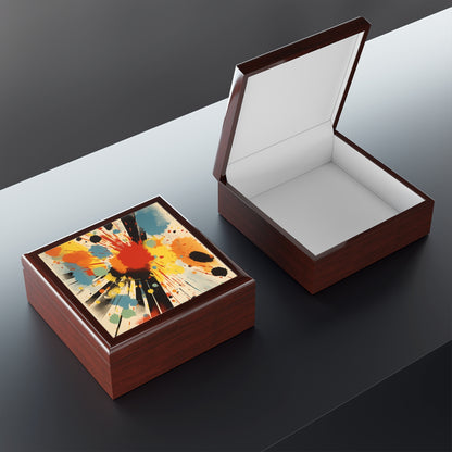 Luminous Brushwork Jewelry Box: Captivating Color Patches in Shape