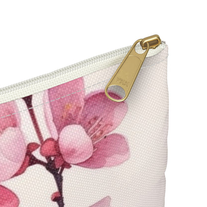 Artistic Flourish: Floral Watercolor Cherry Blossom Accessory Pouch