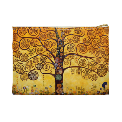 Symbolic Harmony: Gustav Klimt Tree of Life Accessory Pouch, Embrace Artistic Elegance