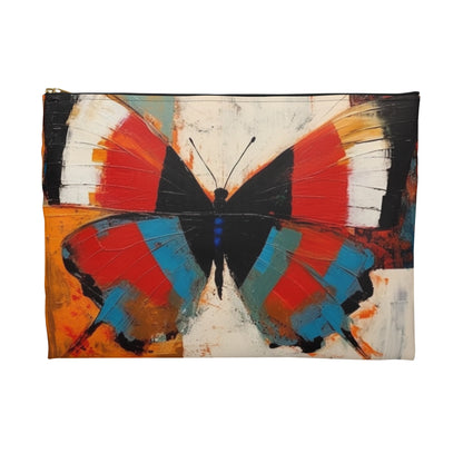 Bauhaus-Inspired Butterfly Symphony: Accessory Pouch with Vibrant Colors and Intricate Details