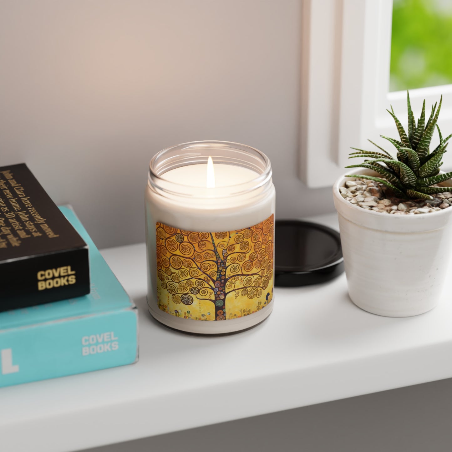 Symbolic Harmony: Gustav Klimt Tree of Life Scented Soy Candle, Embrace Artistic Elegance