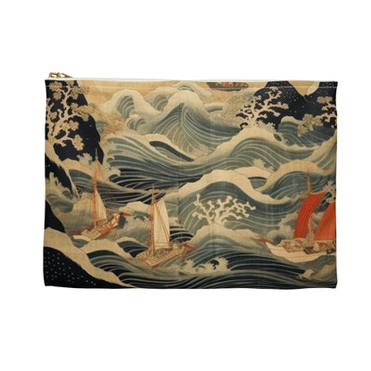 Artistic Fusion - Where Japanese Tapestry Meets the Perfect Accessory Pouch