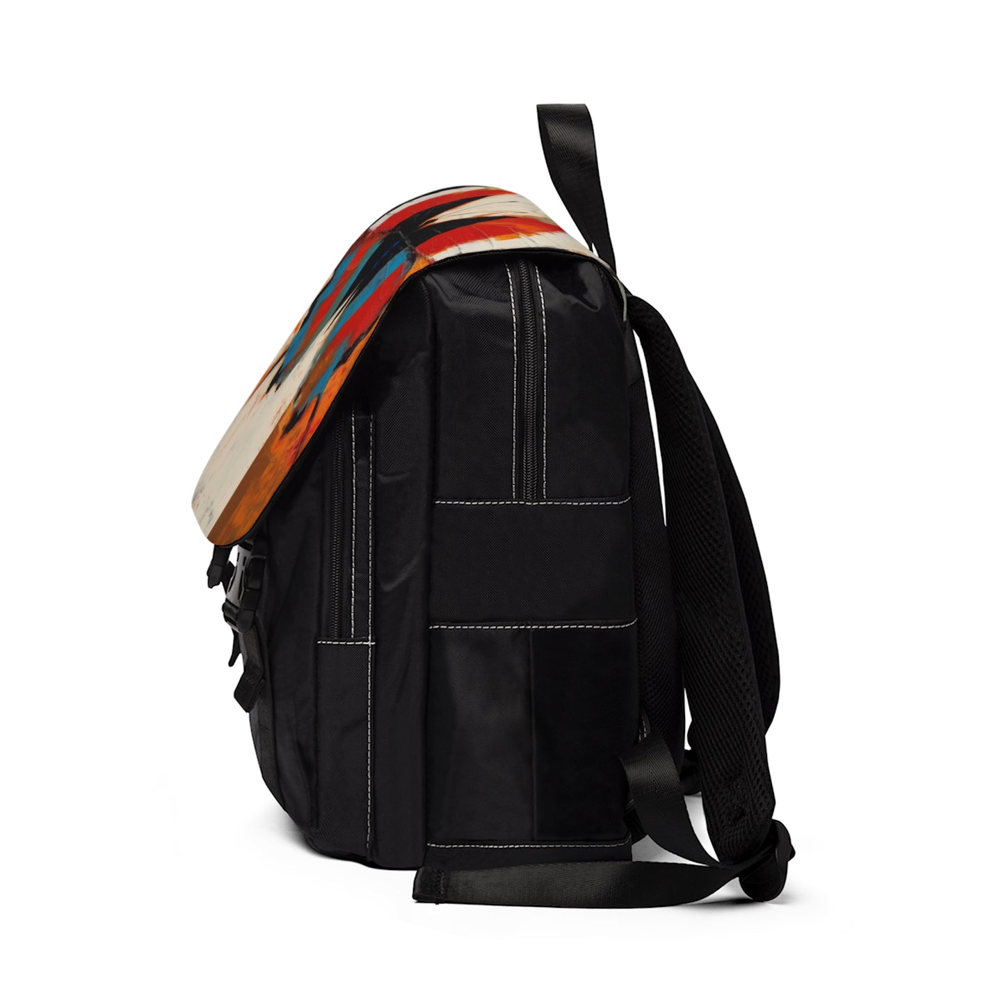 Bauhaus-Inspired Butterfly Symphony: Unisex Casual Shoulder Backpack with Vibrant Colors and Intricate Details