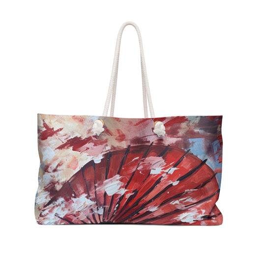 Abstract Japanese Umbrella Painting Weekender Bag: Unleashing Artistic Beauty