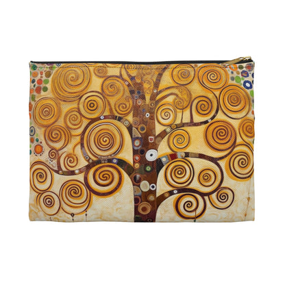 Captivating Artistry: The Tree of Life Accessory Pouch, Inspired by Gustav Klimt's Timeless Masterpiece