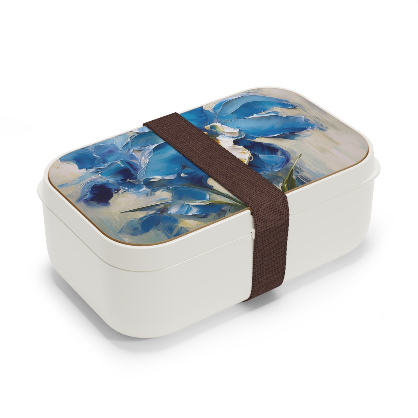 Blue Orchid Abstract Painting Bento Box: A Floral Fusion of Art and Elegance