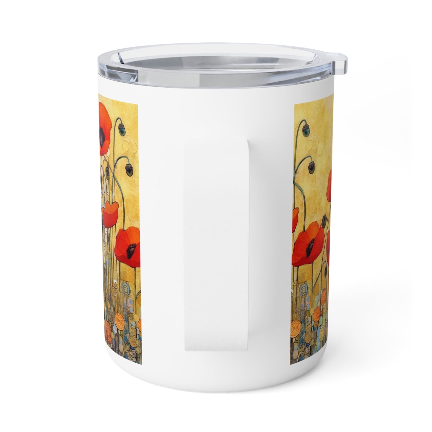 Modern Art in Your Hands: Gustav Klimt Poppies Insulated Coffee Mug