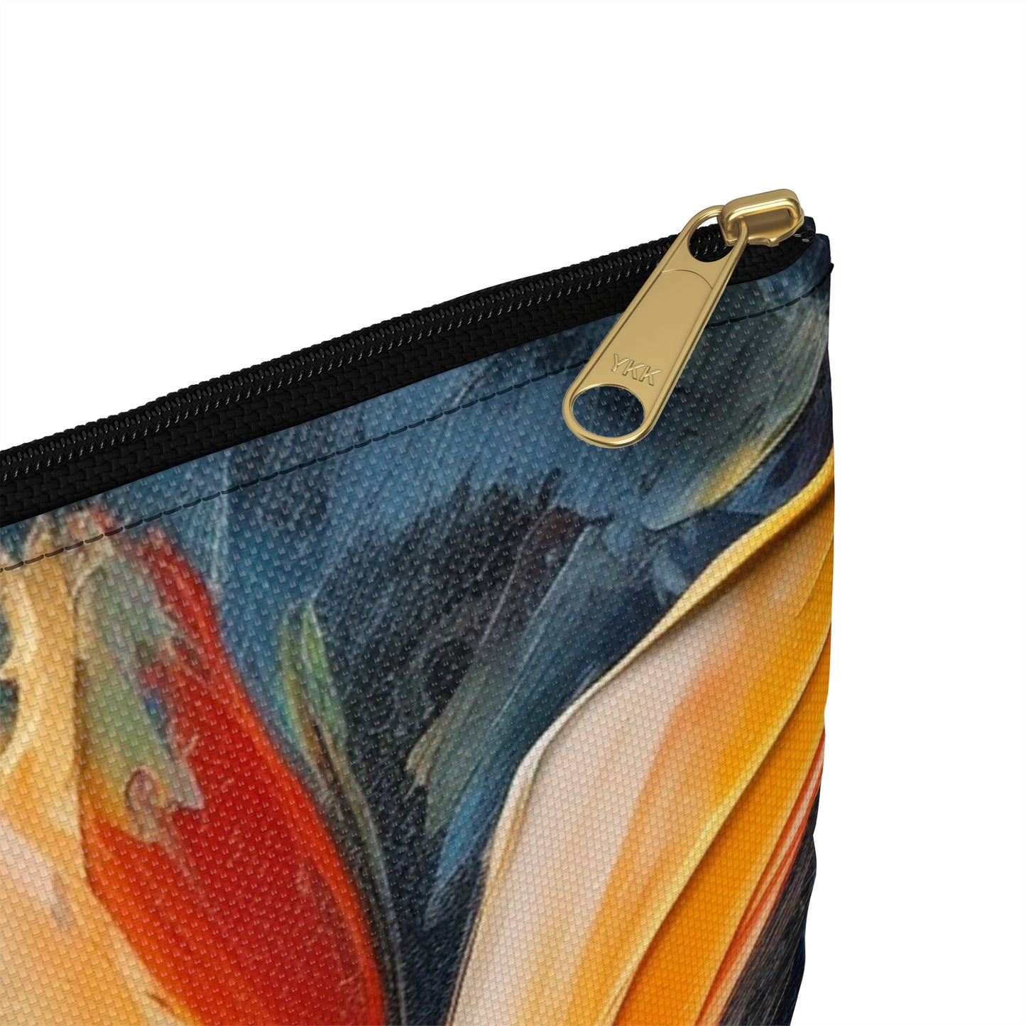 Orange Tulip Magic on Accessory Pouch: A Blossoming Artistic Delight