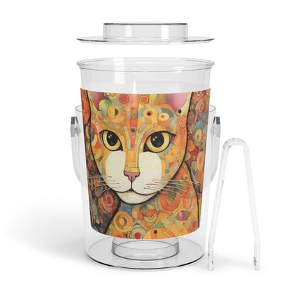 Art Nouveau Revival: Klimt-Inspired Ice Bucket with Tongs