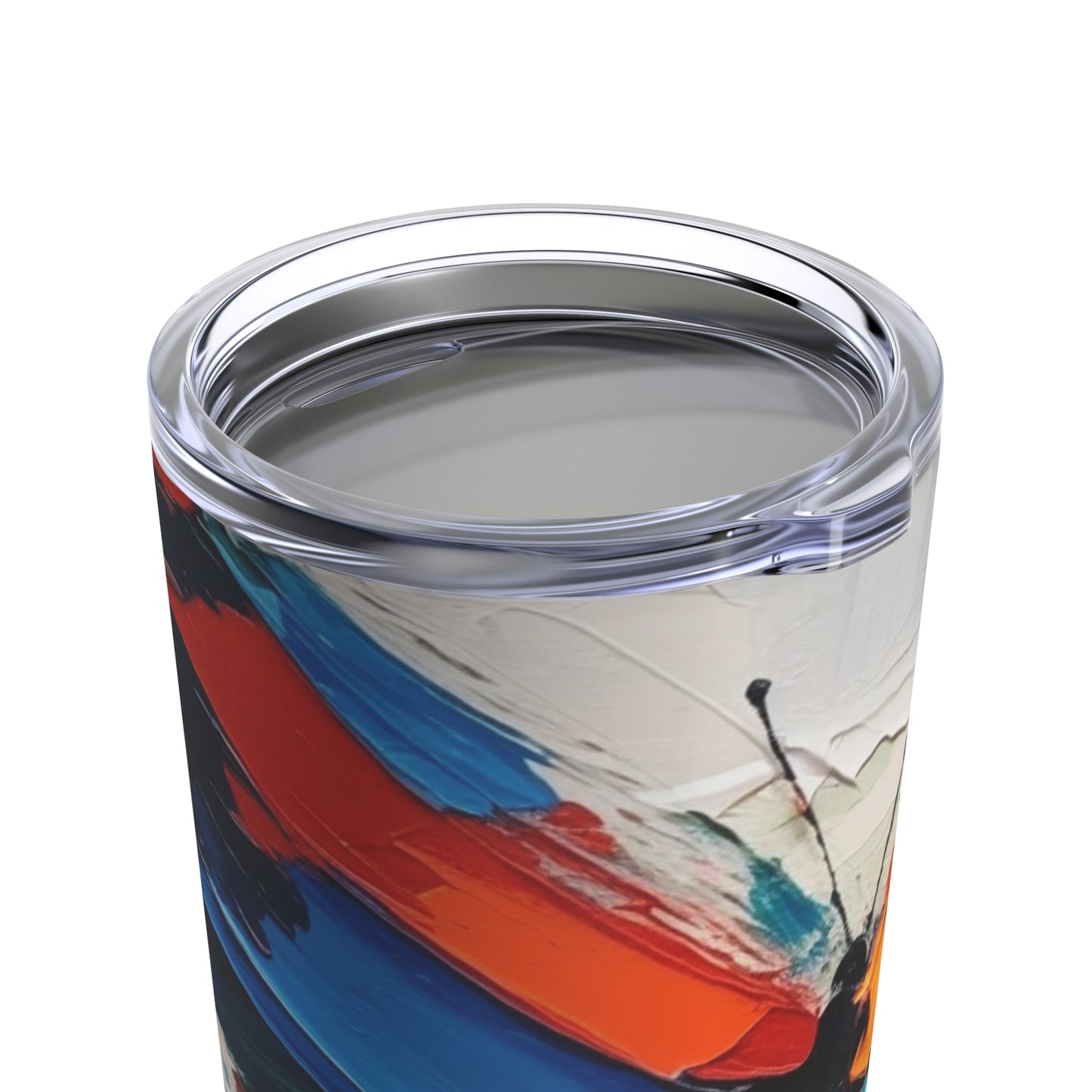 Abstract Tumbler for Art Lovers: Butterfly-Inspired Delight