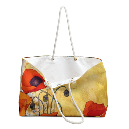 Elevate Your Style: Weekender Bag Adorned with Gustav Klimt's Poppies