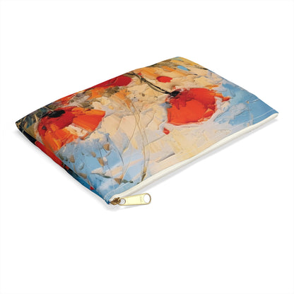 Accessory Pouch Paradise: Abstract Poppy Artwork and Flower Drawings