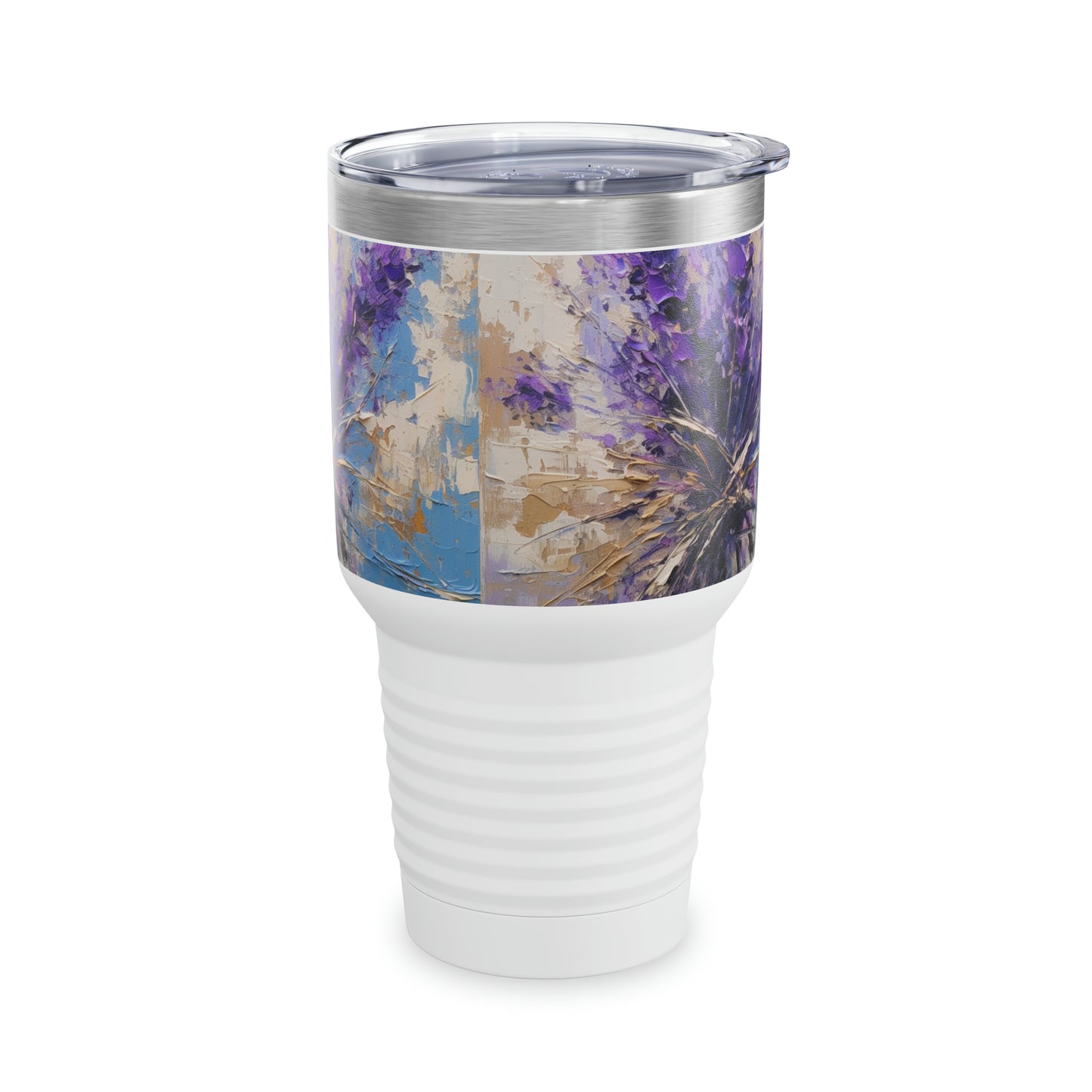 Floral Delight: Ringneck Tumbler with Vibrant Lavender Artistry