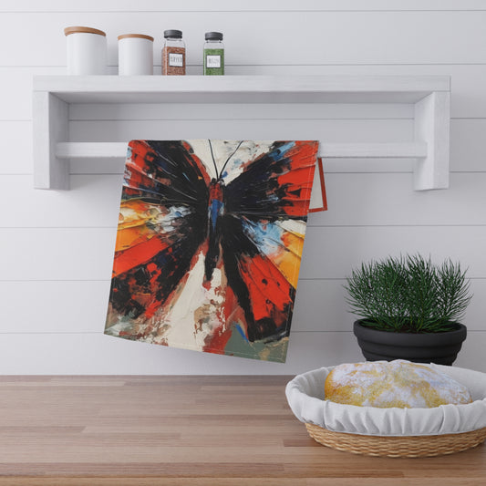 Kitchen Towel with Bauhaus-Inspired Butterfly Drawing: A Harmonious Blend of Art and Functionality