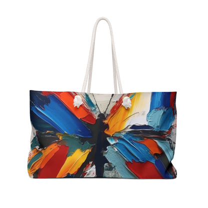 Abstract Weekender Bag for Art Lovers: Butterfly-Inspired Delight