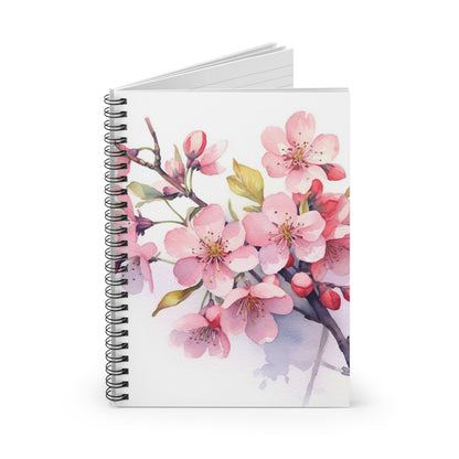 Artistic Flourish: Floral Watercolor Cherry Blossom Spiral Notebook