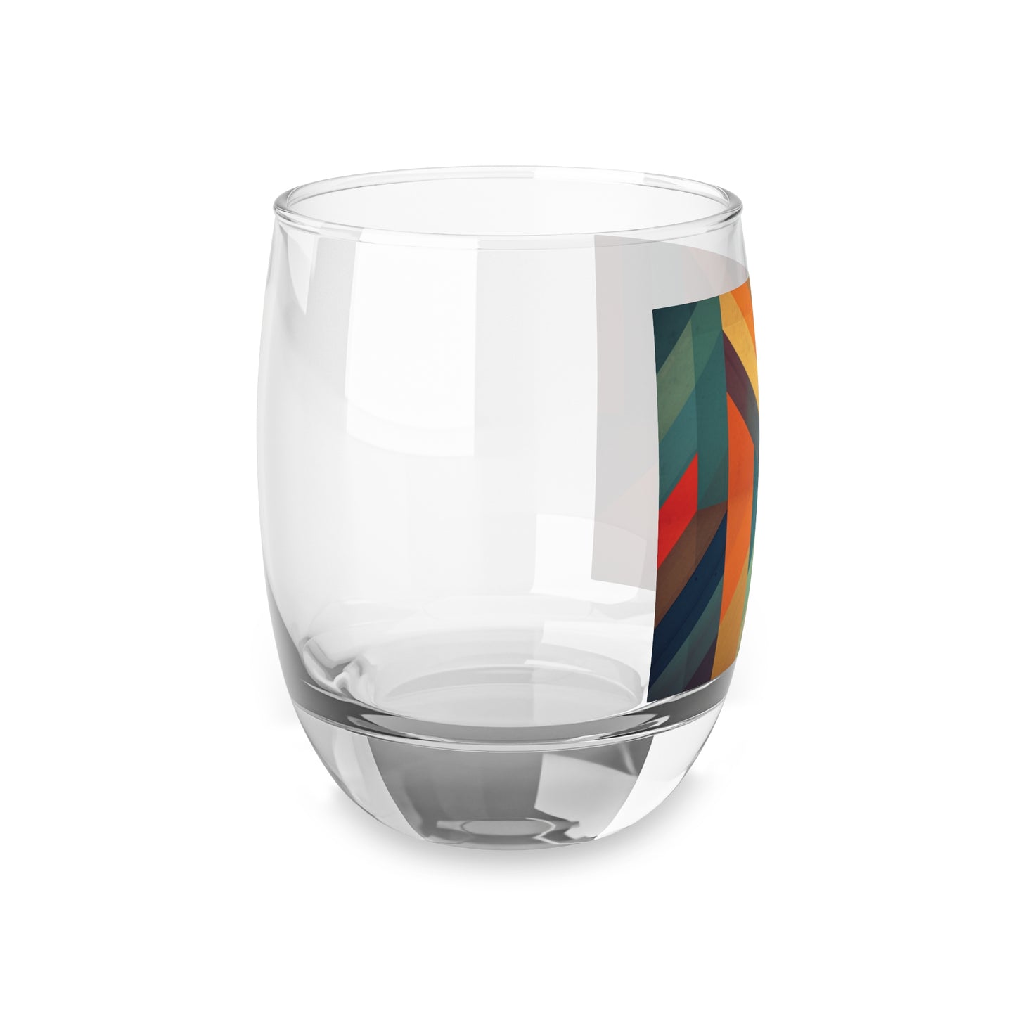 Abstract Geometric Expression: Midcentury Modern Whiskey Glass for Artistic Souls