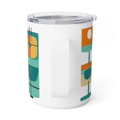 Atomic Elegance: Midcentury Modern Mug with Abstract Art