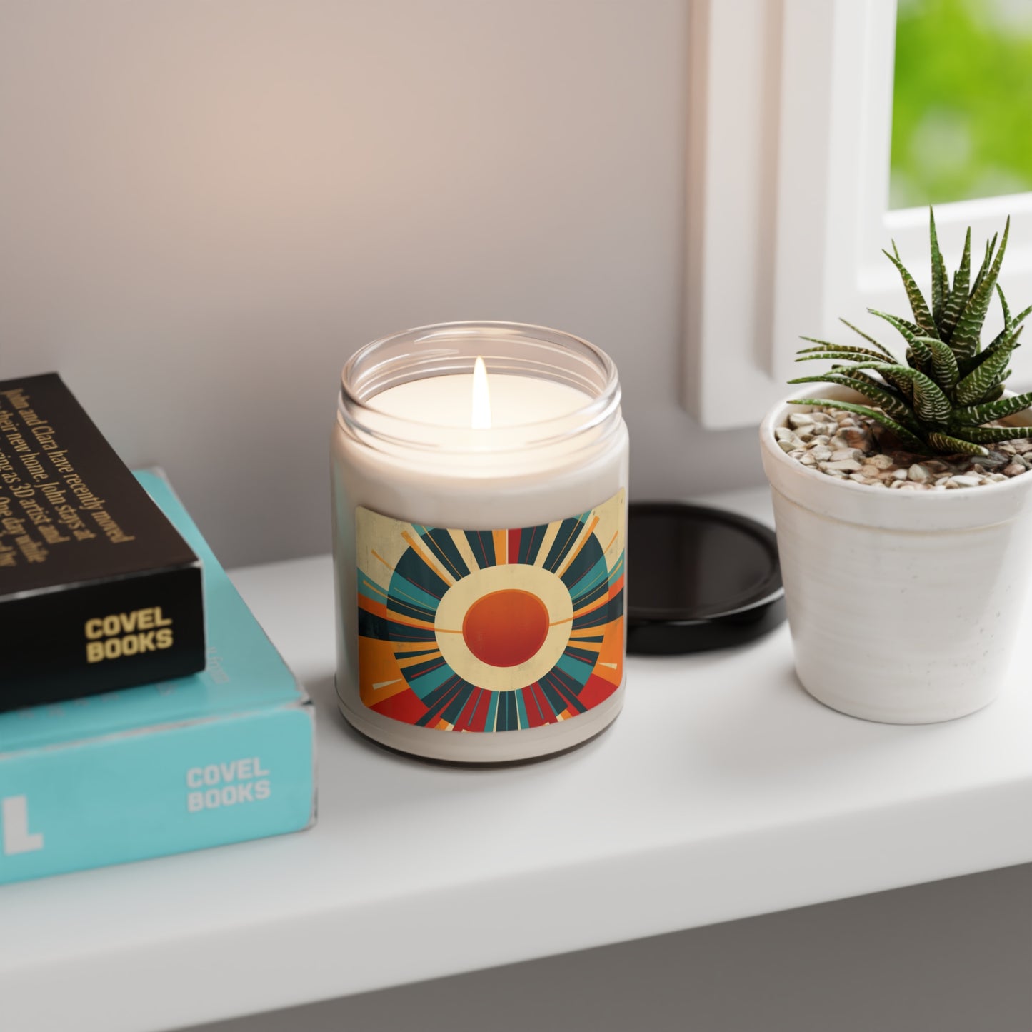 Minimalist Sunshine: Midcentury Modern Sun Scented Soy Candle