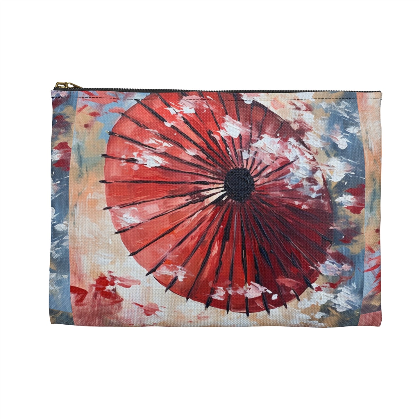 Abstract Japanese Umbrella Art Accessory Pouch: Where Art and Practicality Meet