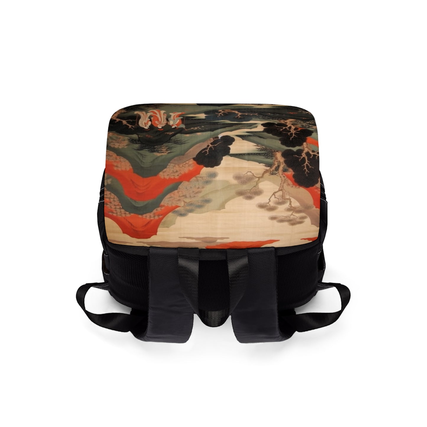 Custom Japanese Tapestry on a Unisex Casual Shoulder Backpack - Unique Artistic Expression