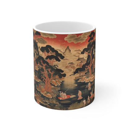 Custom Japanese Tapestry Ceramic Mug: Your Personalized Artistic Statement