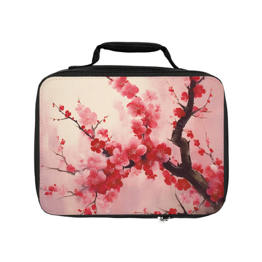 Cherry Blossom Whispers: Lunch Bag Enveloped in the Grace of Flower Drawings and Art