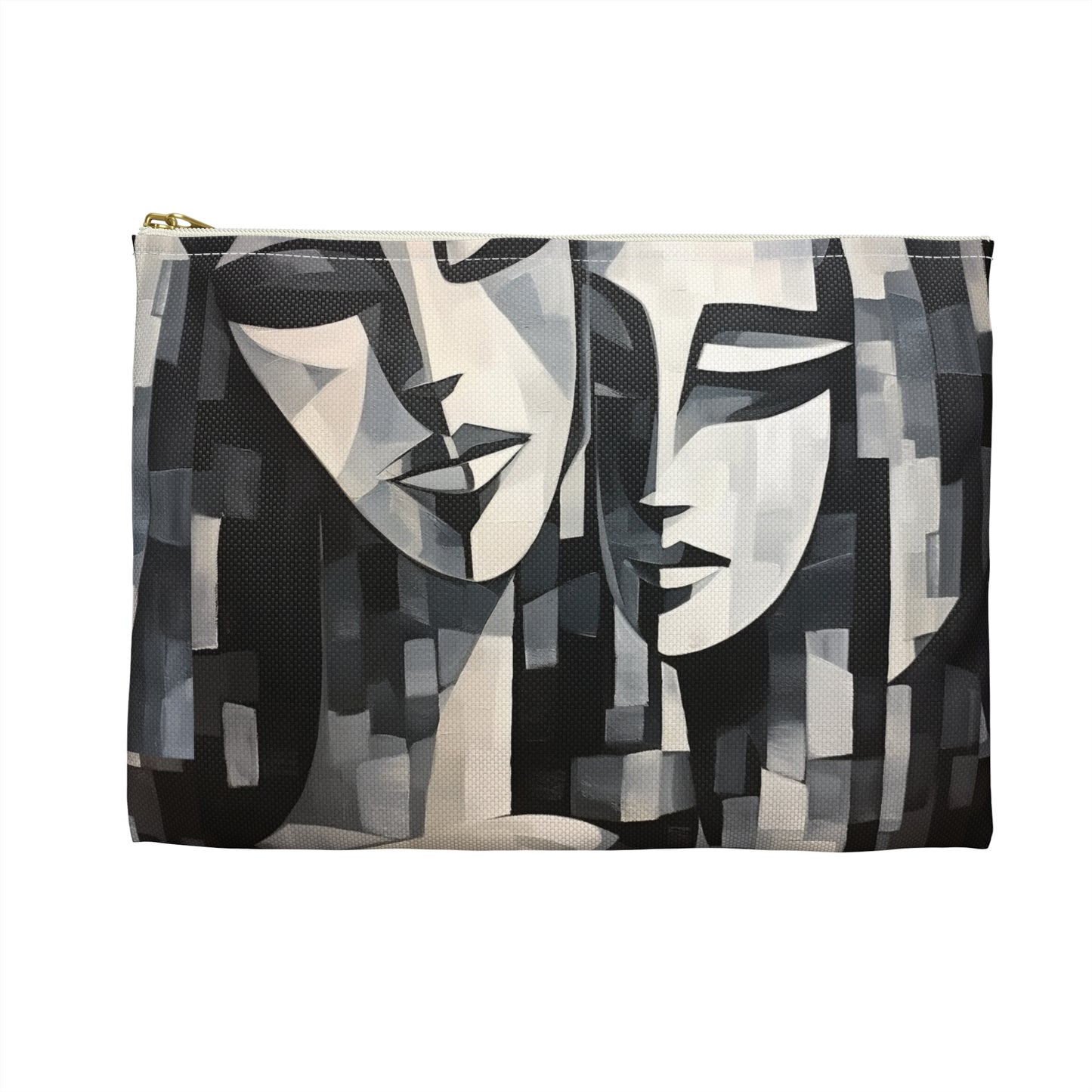 Abstract Oil Paint Accessory Pouch: Cubist Artistry in a Portable Masterpiece