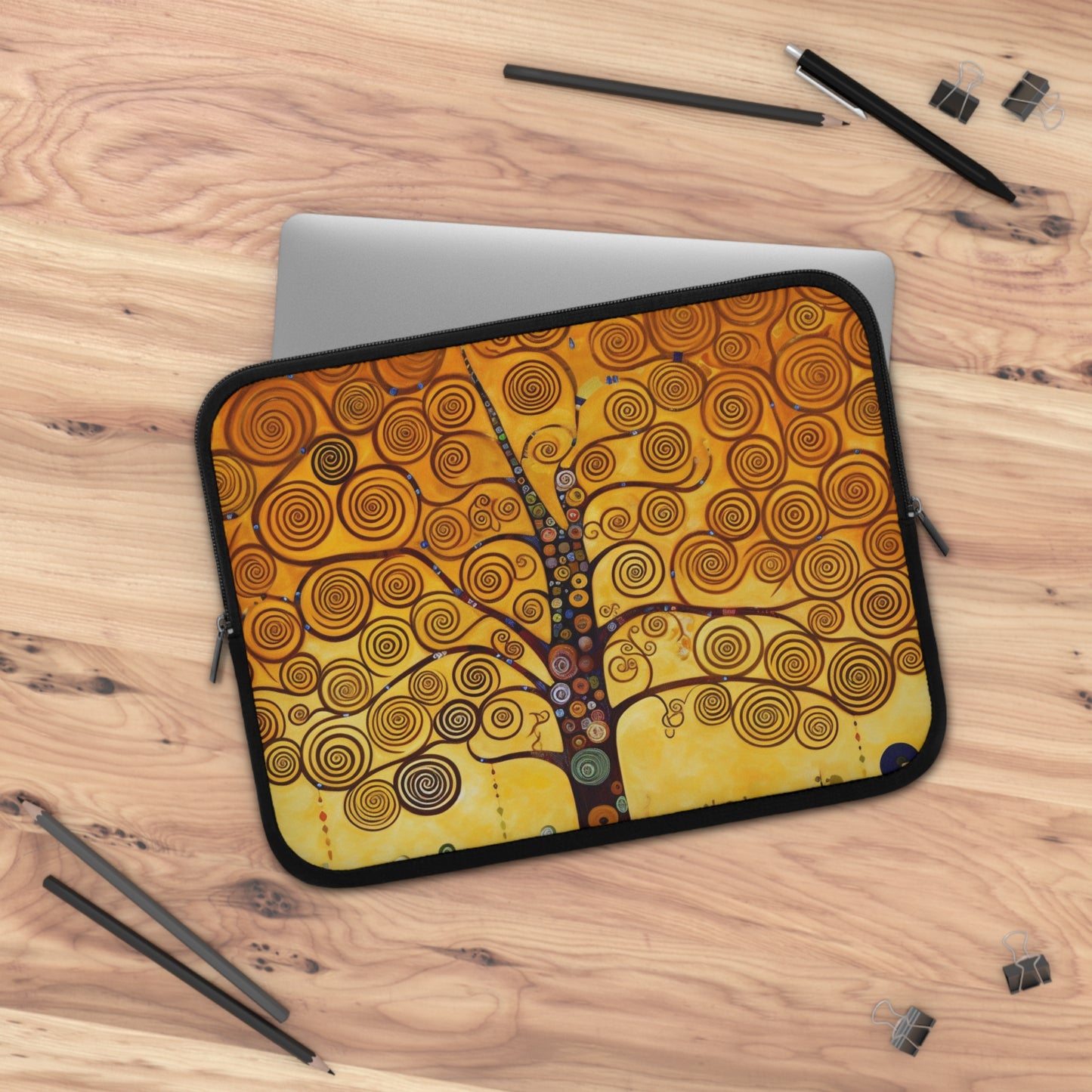 Symbolic Harmony: Gustav Klimt Tree of Life Laptop Sleeve, Embrace Artistic Elegance