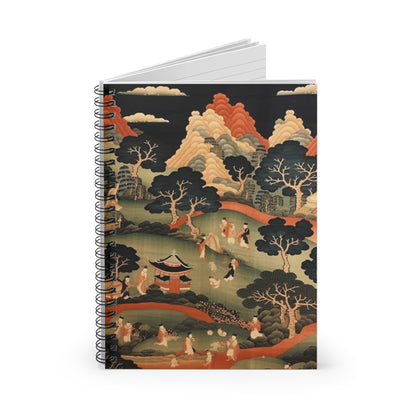 Tapestry Treasures: Japanese-inspired Spiral Notebook for Art Lovers