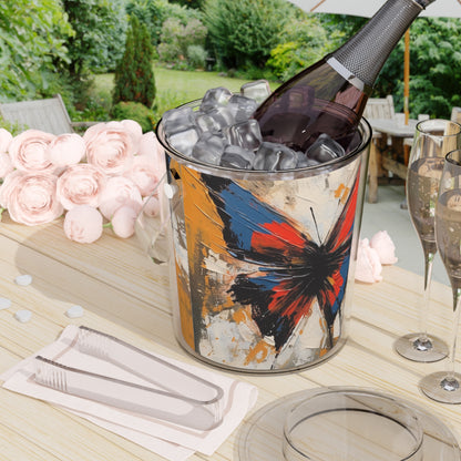 Bauhaus-Inspired Butterfly Wings: Ice Bucket with Tongs for Abstract Art Enthusiasts