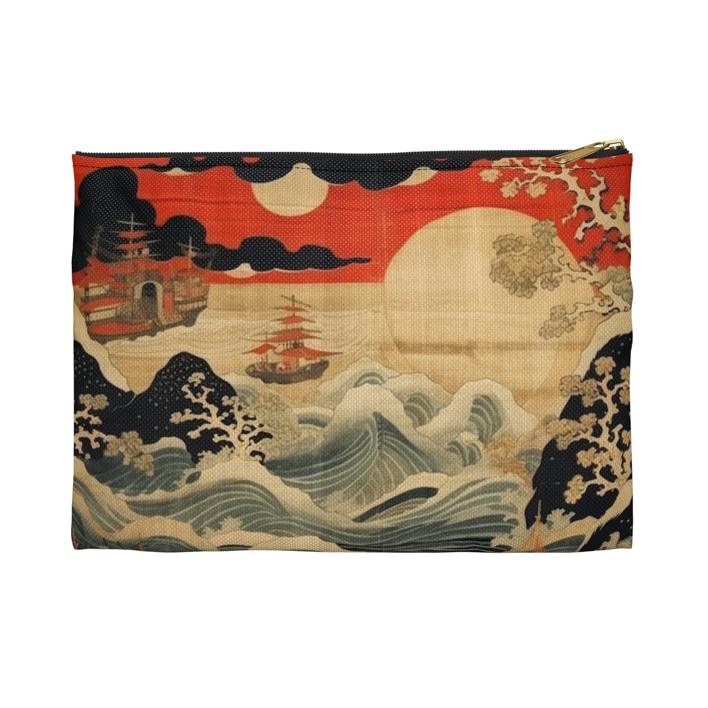 Artistic Fusion - Where Japanese Tapestry Meets the Perfect Accessory Pouch