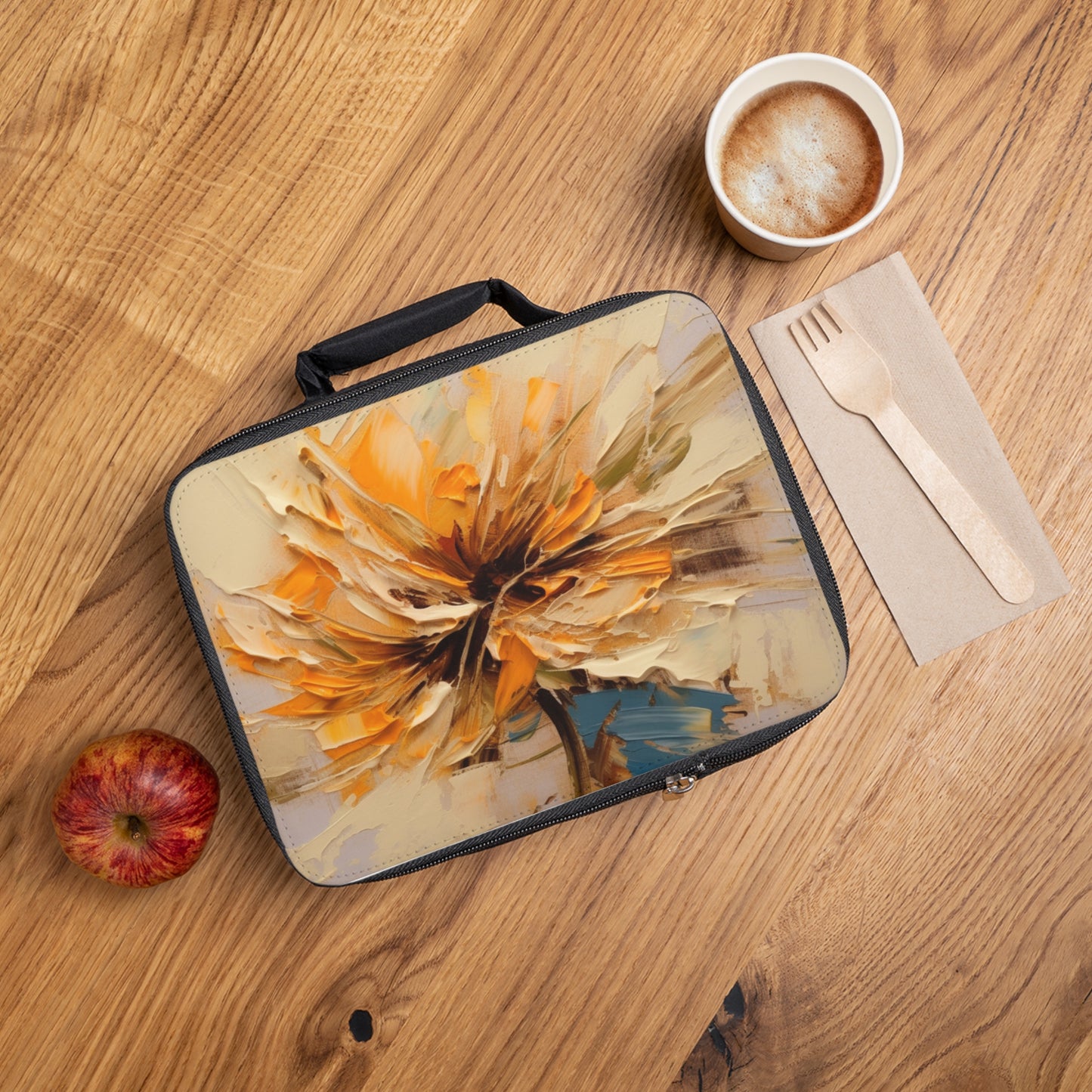 A Brush of Nature's Elegance: Lunch Bag for Artistic Flower Lovers