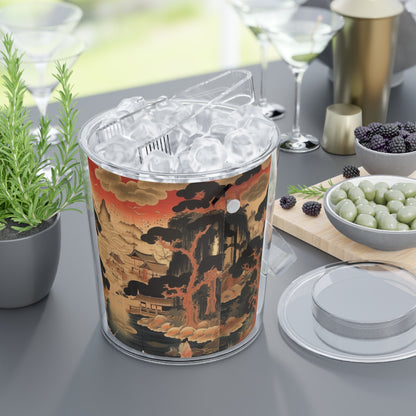 Custom Japanese Tapestry Ice Bucket with Tongs: Your Personalized Artistic Statement