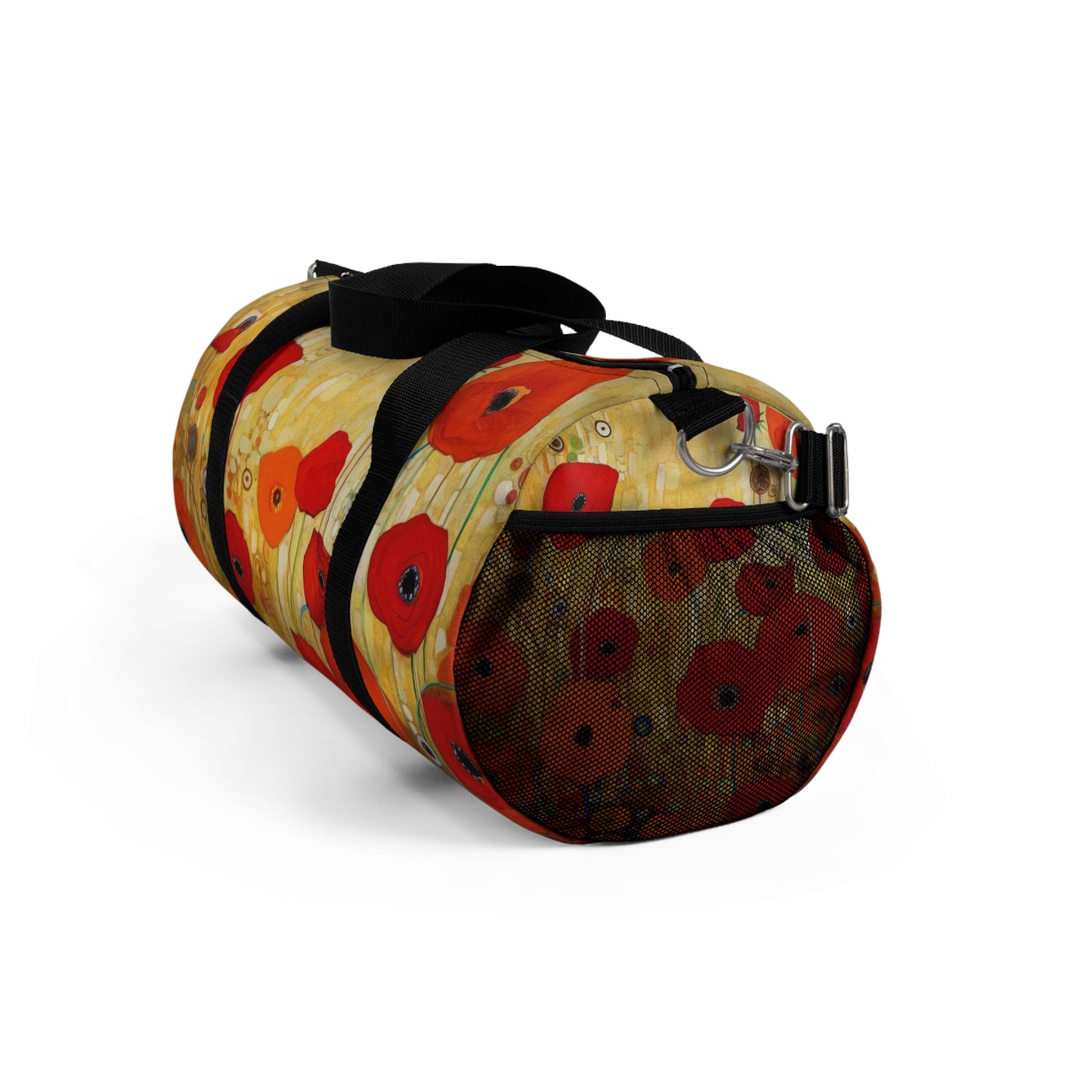 Floral Symphony: Duffel Bag showcasing Gustav Klimt's Poppies in Art Nouveau